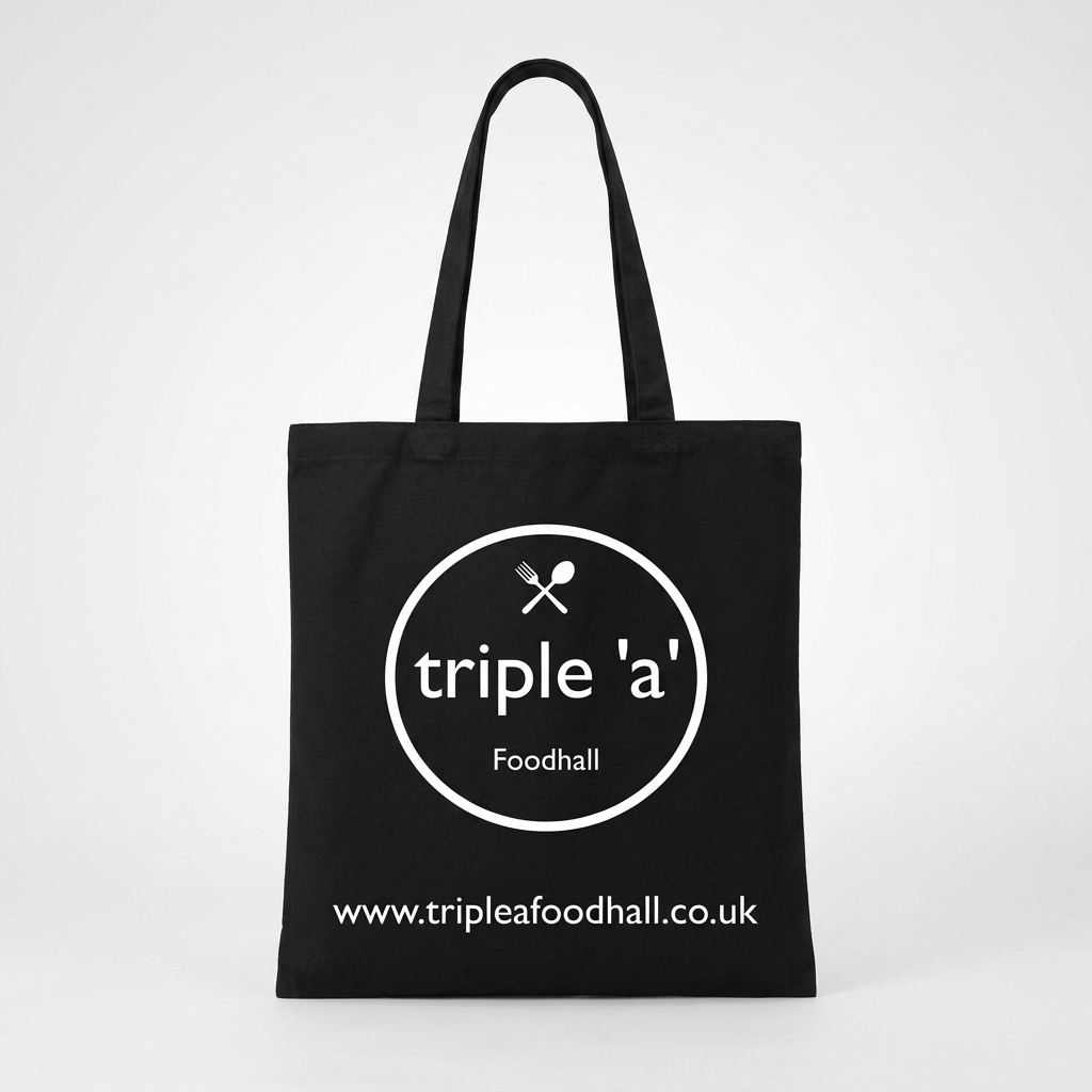 triple 'a' Foodhall Thin Black Tote Bag